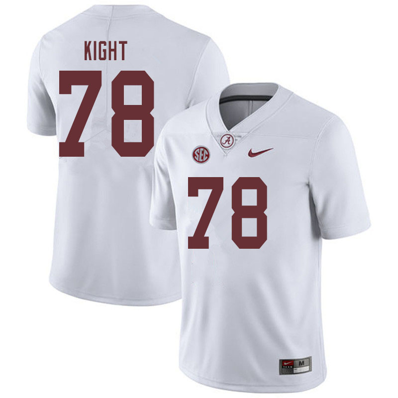 Alabama Crimson Tide Men's Amari Kight #78 White NCAA Nike Authentic Stitched 2019 College Football Jersey VG16J65NF